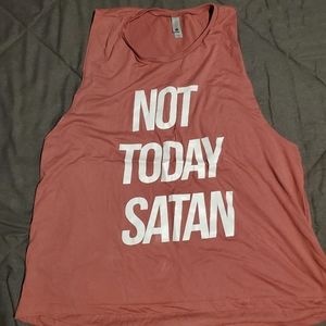 Not Today Satan Womens Muscle Tank XXL